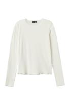 Nlfkab Ls Short S Top Tops T-shirts Long-sleeved T-Skjorte White LMTD