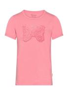 T-Shirt Ss Tops T-Kortærmet Skjorte Pink Minymo