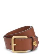 Logo-Keeper Leather Belt Bælte Brown Lauren Ralph Lauren