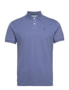 Slim Fit Logo Tops Polos Short-sleeved Blue Hackett London