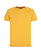 Stretch Slim Fit Tee Tops T-Kortærmet Skjorte Yellow Tommy Hilfiger