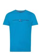 Tommy Logo Tee Tops T-Kortærmet Skjorte Blue Tommy Hilfiger