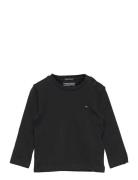 Boys Basic Cn Knit L/S Tops T-shirts Long-sleeved T-Skjorte Black Tomm...