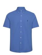 Featherweight Mesh-Ssl-Knt Tops Shirts Short-sleeved Blue Polo Ralph L...