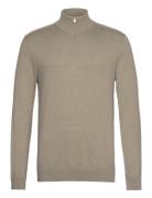 Slhberg Half Zip Cardigan Tops Knitwear Half Zip Jumpers Khaki Green S...