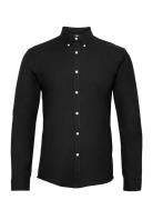 Oxford Superflex Shirt L/S Tops Shirts Casual Black Lindbergh