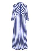 Yassavanna Long Shirt Dress S. Maxikjole Festkjole Blue YAS