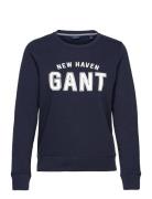 Logo C-Neck Sweat Tops Sweatshirts & Hoodies Sweatshirts Blue GANT