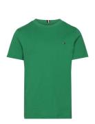 Essential Cotton Tee Ss Tops T-Kortærmet Skjorte Green Tommy Hilfiger