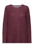 Frcesoft 1 Blouse Tops T-shirts & Tops Long-sleeved Burgundy Fransa