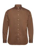 Slhslimethan Shirt Ls Classic Noos Tops Shirts Business Brown Selected...