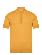 Mapolo Knit Tops Knitwear Short Sleeve Knitted Polos Yellow Matinique