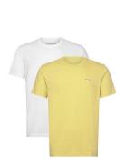 2 Pack Monologo T-Shirt Tops T-Kortærmet Skjorte Yellow Calvin Klein J...