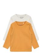 Blouse Ls  Tops T-shirts Long-sleeved T-Skjorte Yellow Minymo