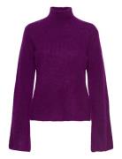 Mandagz Ls Pullover Tops Knitwear Turtleneck Purple Gestuz