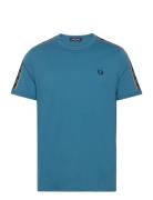 C Tape Ringer T-Shirt Tops T-Kortærmet Skjorte Blue Fred Perry