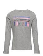 Nkfoinga Ls Top Tops T-shirts Long-sleeved T-Skjorte Grey Name It