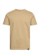 O-Neck Tee S/S Tops T-Kortærmet Skjorte Beige Shine Original