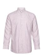Slhregpure-Linen Shirt Ls Button Down B Tops Shirts Casual Burgundy Se...