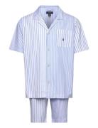 Striped Cotton Pajama Set Pyjamas Nattøj Blue Polo Ralph Lauren Underw...