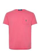 Classic Fit Cotton-Linen Pocket T-Shirt Tops T-Kortærmet Skjorte Pink ...