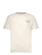 Cn Ss Tee Logo Tops T-Kortærmet Skjorte Cream Tommy Hilfiger