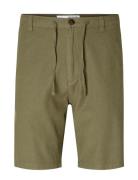 Slhregular-Brody Linen Shorts Bottoms Shorts Casual Green Selected Hom...