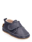 Luxury Leather Slippers Slippers Hjemmesko Navy Melton