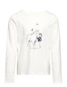 Printed Longsleeve Tops T-shirts Long-sleeved T-Skjorte White Tom Tail...