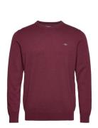 Classic Cotton C-Neck Tops Knitwear Round Necks Burgundy GANT