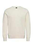 Am Embossed Crew Tops Sweatshirts & Hoodies Sweatshirts Cream Hackett ...