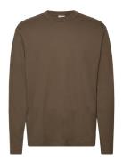100% Cotton Long-Sleeved T-Shirt Tops T-Langærmet Skjorte Khaki Green ...