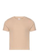 Top Rosie Basic Tops T-Kortærmet Skjorte Beige Lindex