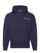Relaxed Fit Logo Fleece Hoodie Tops Sweatshirts & Hoodies Hoodies Navy...