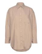 D1. Os Oxford Shirt Tops Shirts Long-sleeved Beige GANT