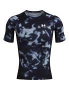 Ua Hg Armour Printed Ss Sport T-Kortærmet Skjorte Blue Under Armour