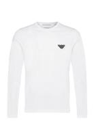 Men's Knit T-Shirt Tops T-Langærmet Skjorte White Emporio Armani