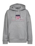 Rel Archive Shield Hoodie Tops Sweatshirts & Hoodies Hoodies Grey GANT