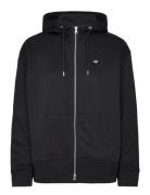 Rel Shield Zip Hoodie Tops Sweatshirts & Hoodies Hoodies Black GANT