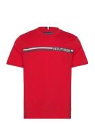 Monotype Chest Stripe Tee Tops T-Kortærmet Skjorte Red Tommy Hilfiger