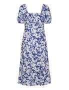 Vmfrej 2/4 Calf Dress Wvn Exp Knælang Kjole Blue Vero Moda