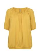 Sc-Marica Tops T-shirts & Tops Short-sleeved Yellow Soyaconcept