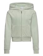 Tonal Zip Through Hoodie Tops Sweatshirts & Hoodies Hoodies Green Juic...