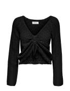 Onlnola Life Ls Ruching Pullover Knt Nca Tops Knitwear Jumpers Black O...