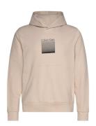 Ombre Embroidered Logo Hoodie Tops Sweatshirts & Hoodies Hoodies Beige...