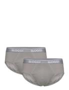 Sloggi Men Go Abc Midi 2P Underbukser Y-front Briefs Grey Sloggi