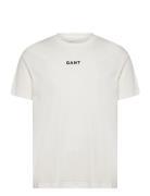 Contrast Small Logo Tshirt Tops T-Kortærmet Skjorte Cream GANT