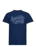 Vintage Script Indigo Ww Tee Tops T-Kortærmet Skjorte Blue Superdry