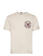 Icon Crest Tee Tops T-Kortærmet Skjorte Cream Tommy Hilfiger
