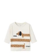 Nbmkanon Ls Top Box Tops T-shirts Long-sleeved T-Skjorte Cream Name It